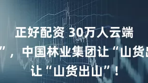 正好配资 30万人云端追“侗”，中国林业集团让“山货出山”！